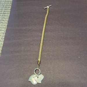 7 1/2 inch toggle heart bracelet